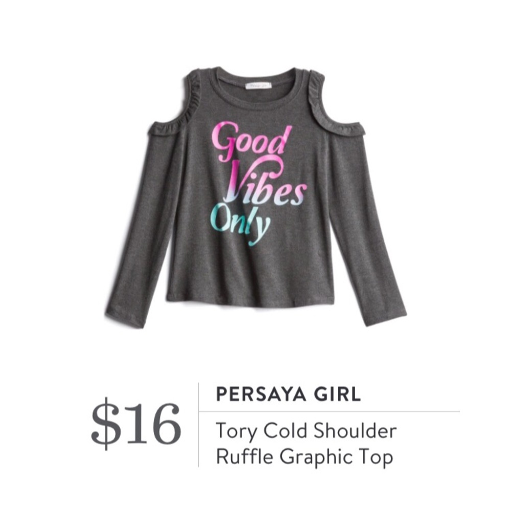 Girls cold shoulder long sleeved shirt